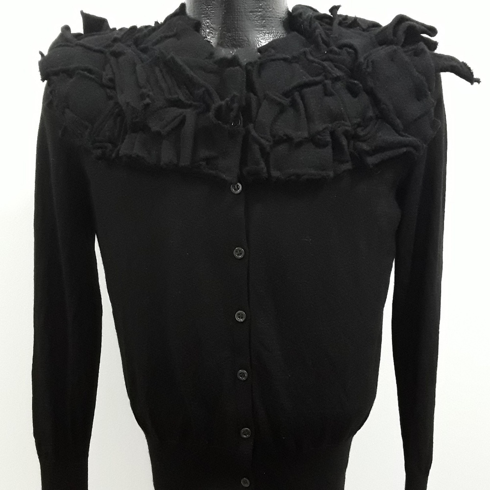 Hugo Boss women black buttons knit sweater cardigan size M-L